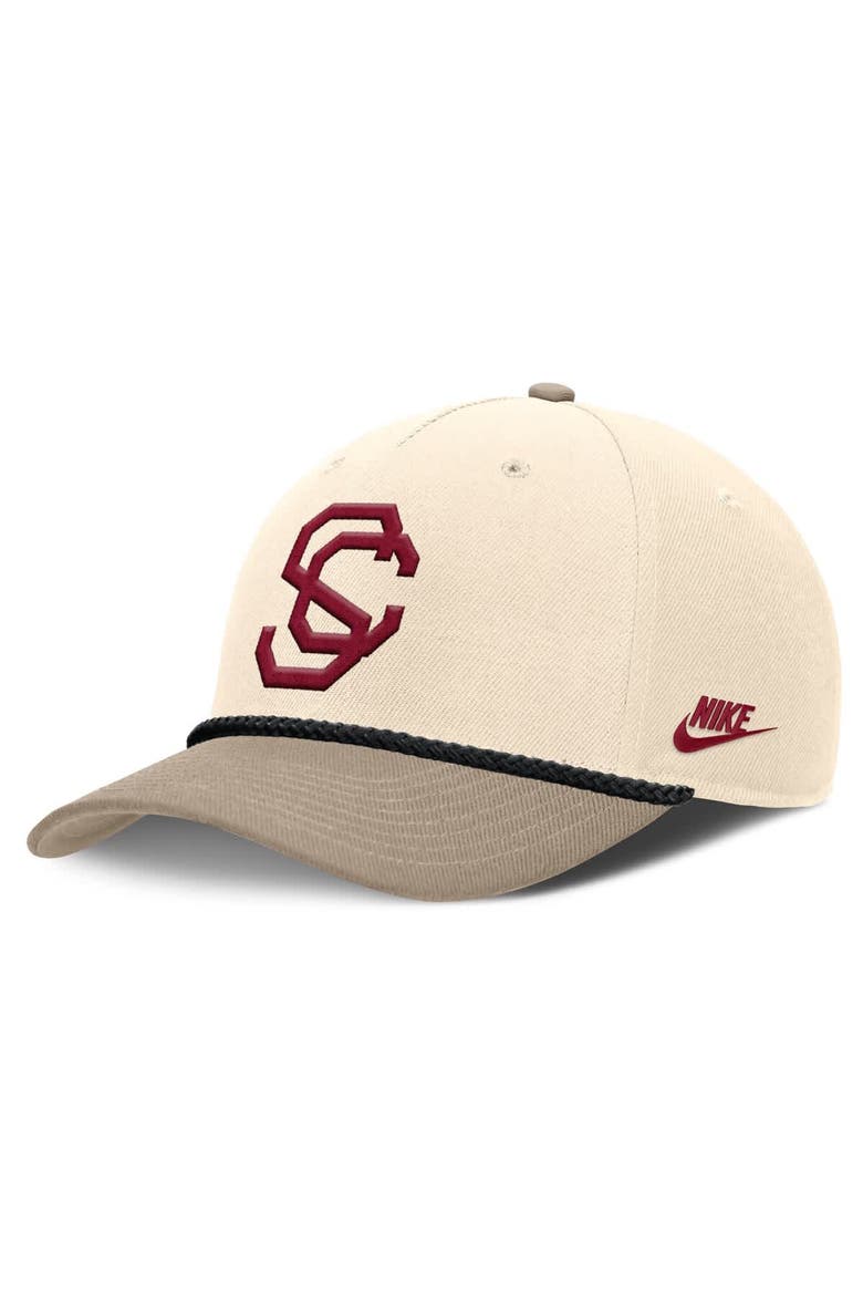 Men's Nike Natural USC Trojans Rise Legacy Throwback Logo Adjustable Hat, Main, color, Natural