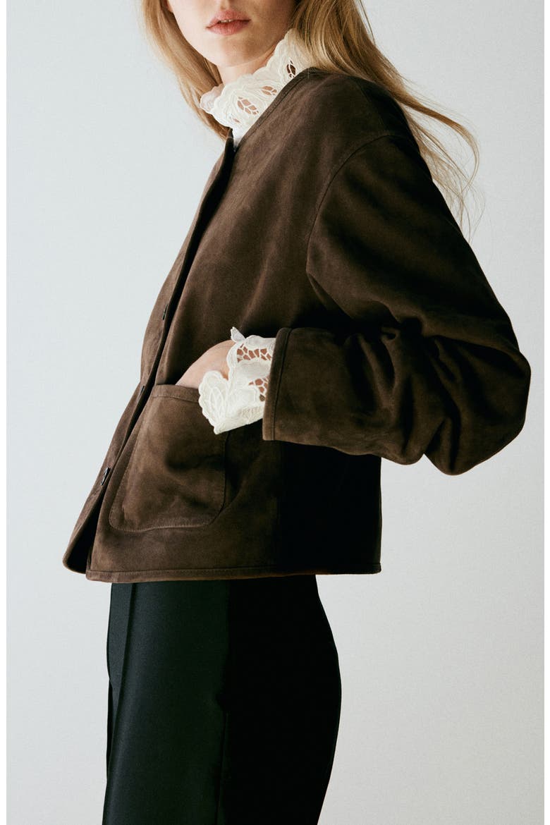 Suede Jacket, Alternate, color, KHAKI BROWN