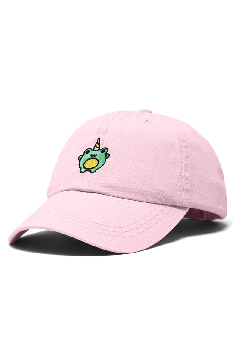 Froggy Unicorn Embroidered Cap, Alternate, color, Washed Pink