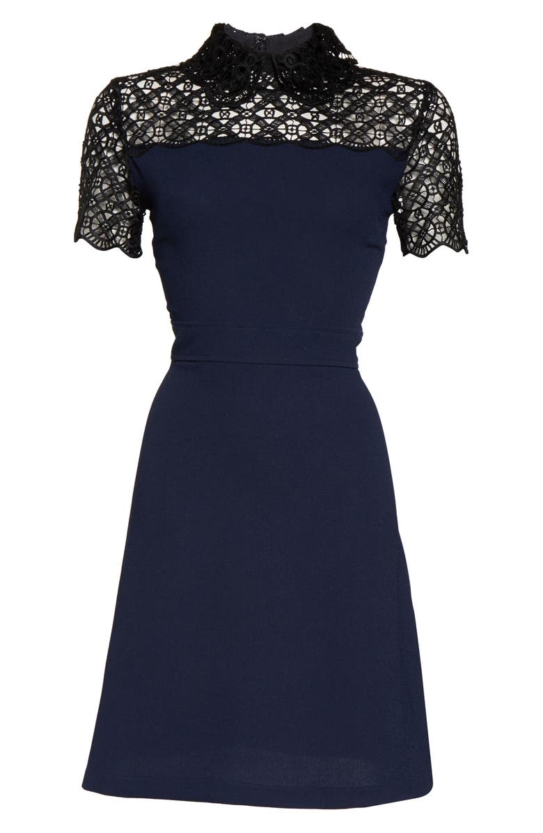 1901 Lace Yoke Collared Dress, Alternate, color,