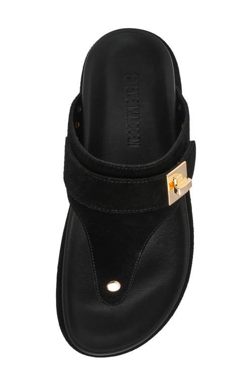 Steve Madden Thona Platform Sandal In Black Suede