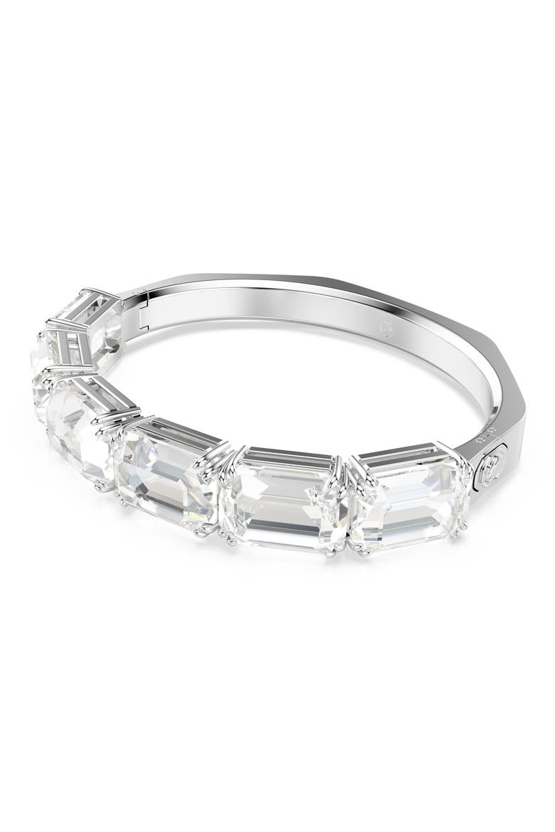 Millenia Octagon Crystal Bangle Bracelet, Alternate, color, WHITE/ SILVER