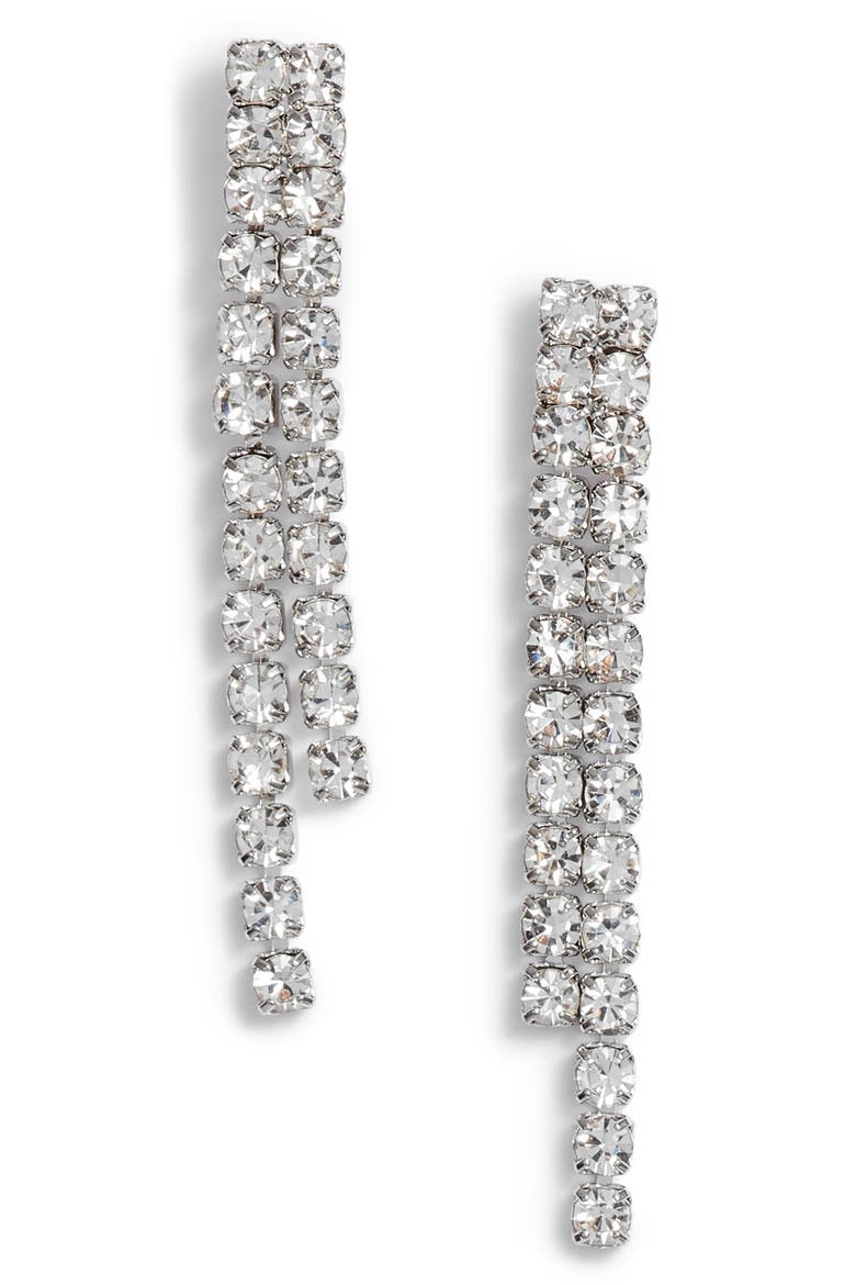 Rhinestone Drop Earrings (Nordstrom Exclusive), Main, color, CLEAR- RHODIUM