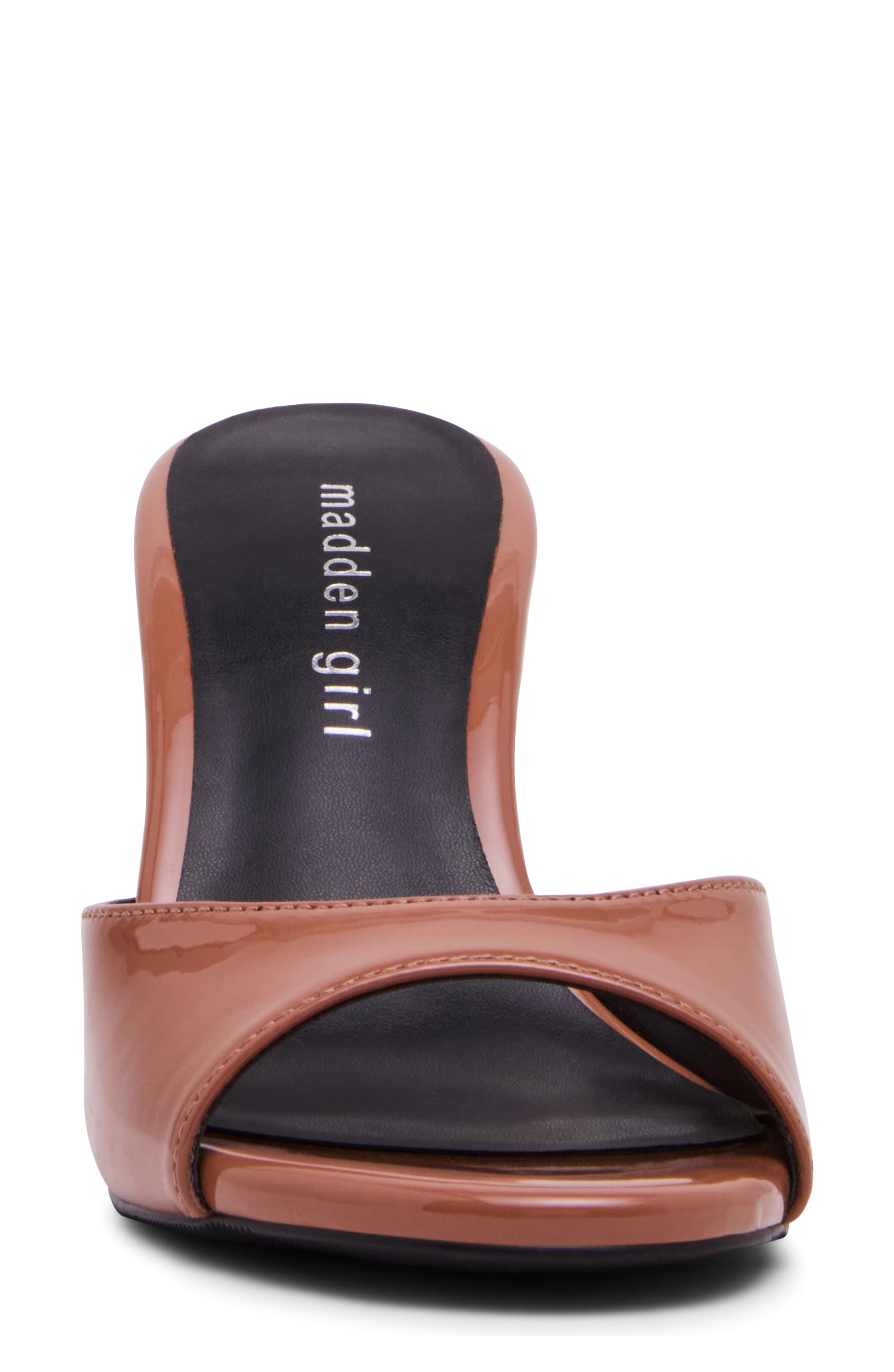 Gibson Faux Leather Slide Sandal, Alternate, color, CARAMEL PATENT