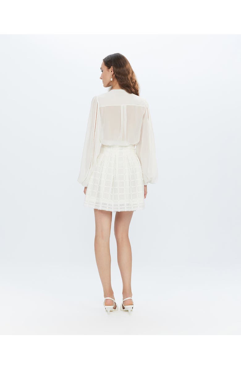 THEO The Label Nomia Sheer Knit Turtleneck, Alternate, color, Heather Grey