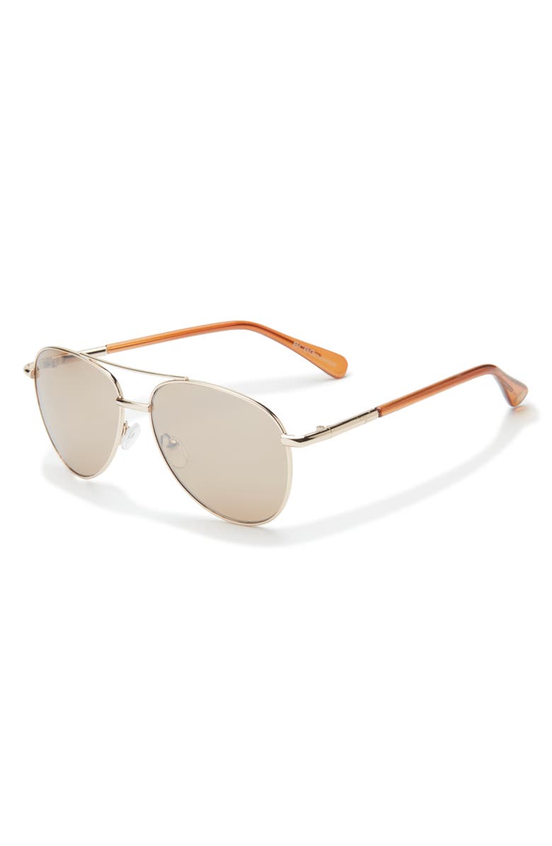 BCBG Aviator Sunglasses, Alternate, color, Shiny Light Gold
