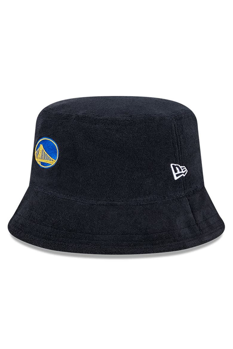Men's New Era Black Golden State Warriors Court Sport Terry Bucket Hat, Alternate, color, Black