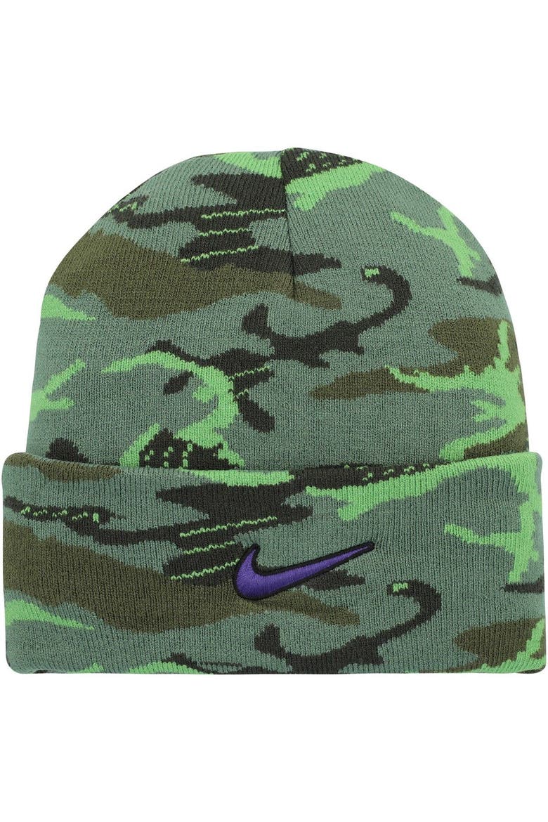 Men's Nike Camo LSU Tigers Veterans Day Cuffed Knit Hat, Alternate, color, Camo