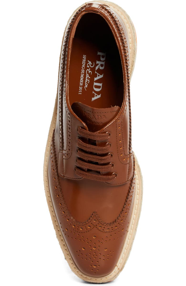 Prada Re-Edition 2011 Platform Wingtip Oxford, Alternate, color, Tabacco