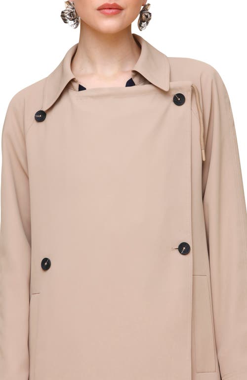 AVEC LES FILLES AVEC LES FILLES WATERFALL DRAPE FRONT DOUBLE BREASTED TRENCH COAT