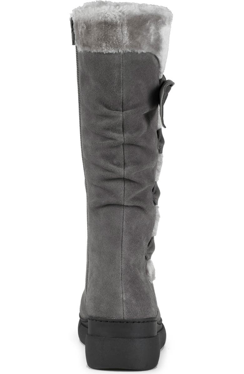 BARETRAPS Larenna Bow Tall Wedge Boot, Alternate, color, Dark Grey Suede