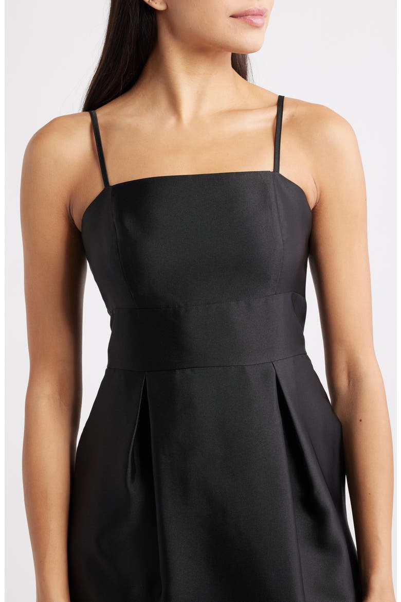 Satin Twill Cocktail Dress, Alternate, color, BLACK