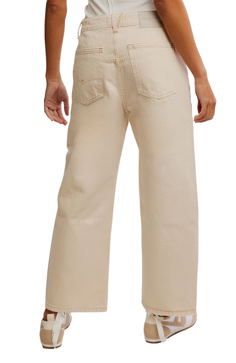 Free People Deep Trance Wide Leg Ankle Jeans, Alternate, color, Casual Khaki