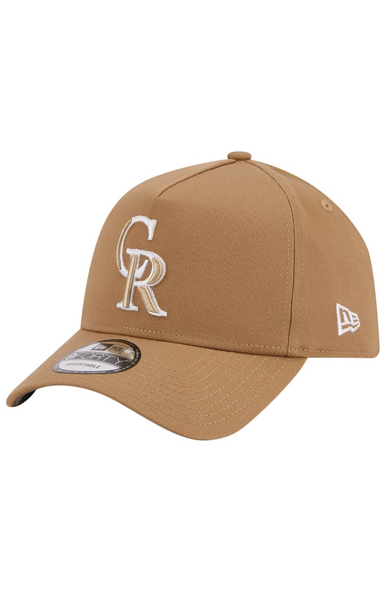 New Era Men's New Era Khaki Colorado Rockies A-Frame 9FORTY Adjustable Hat, Main, color, Khaki