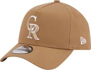 New Era Men's New Era Khaki Colorado Rockies A-Frame 9FORTY Adjustable Hat