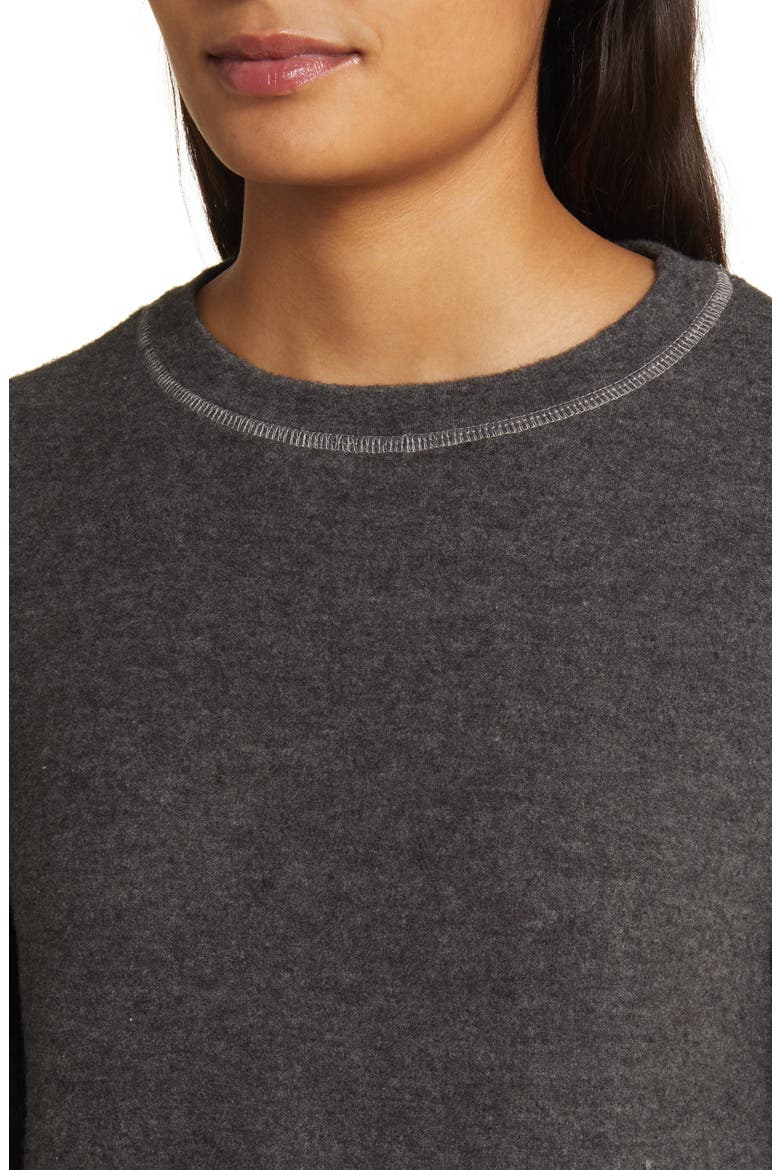 Crewneck Long Sleeve Top, Alternate, color, CHARCOAL