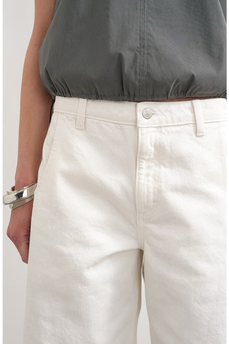 Barrel Leg Jeans Shorts, Alternate, color, MBLUE