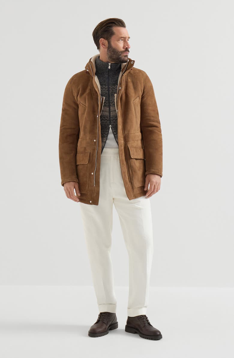Brunello Cucinelli Alpaca, cashmere and wool nordic jacquard high-neck cardigan with zip, Alternate, color, Black