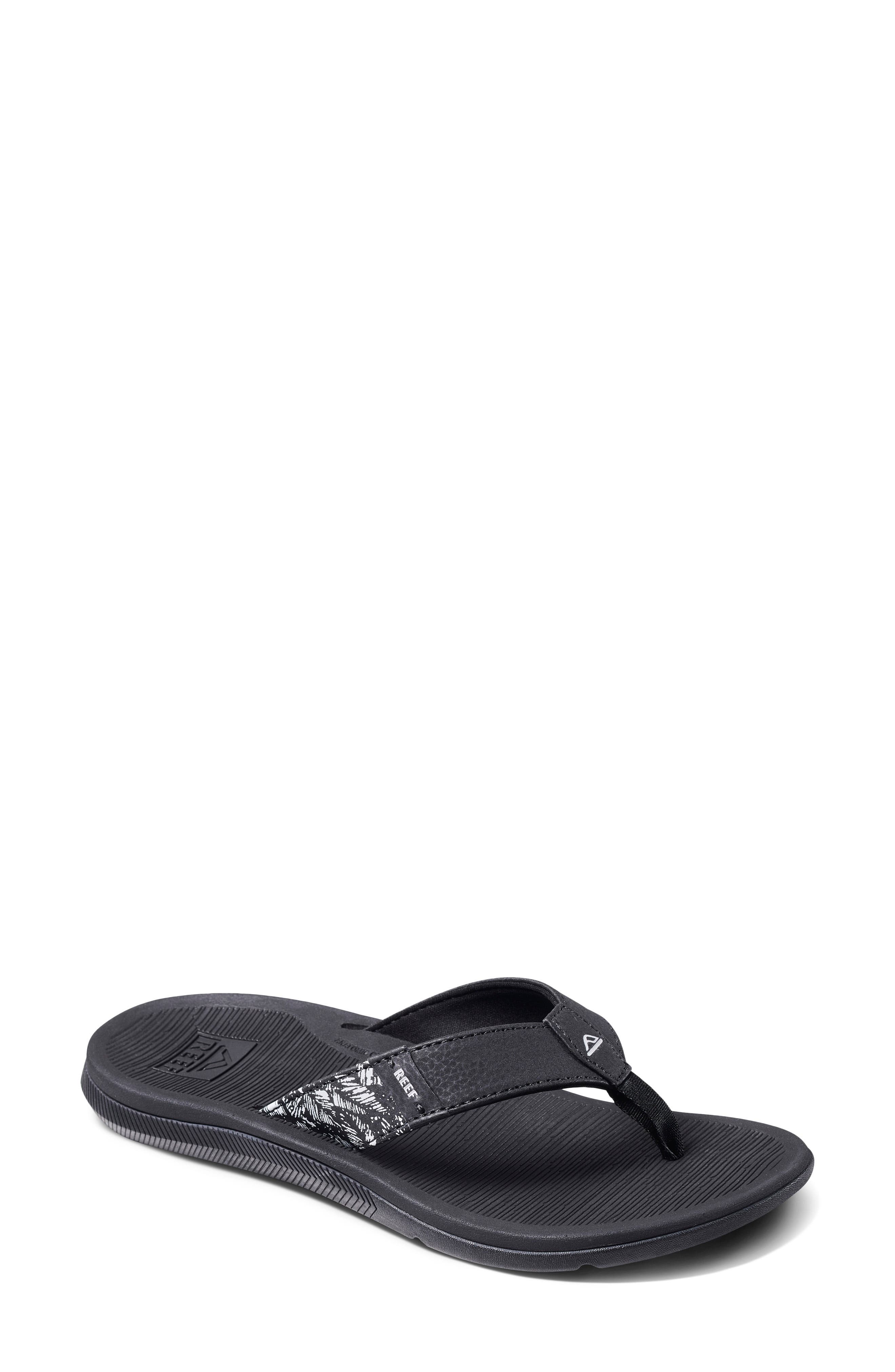 Reef Santa Ana Flip Flop, Main, color, Black/ White