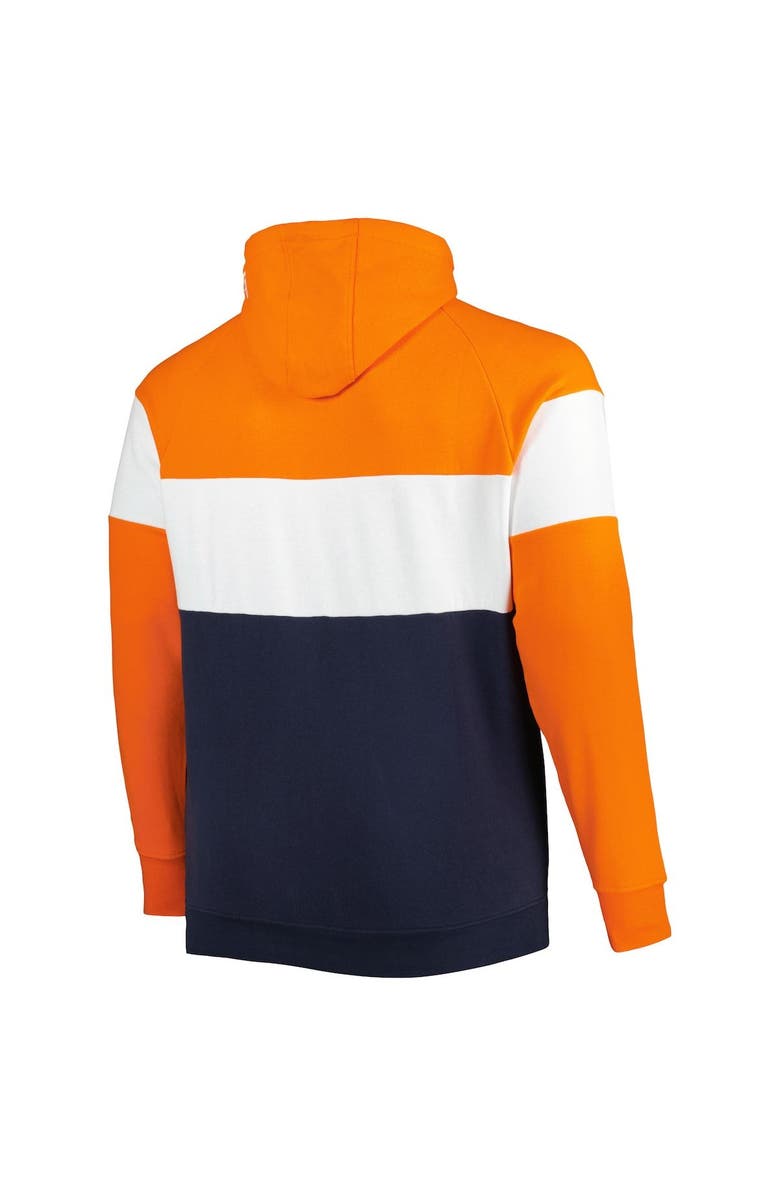 New Era Men's New Era Navy Chicago Bears Big & Tall Throwback Colorblock Raglan Pullover Hoodie, Alternate, color, 