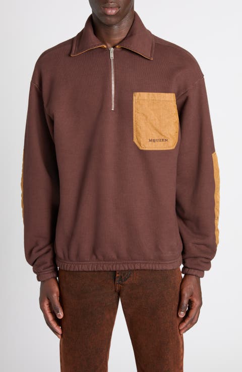 Mixed Media Half Zip Track Top