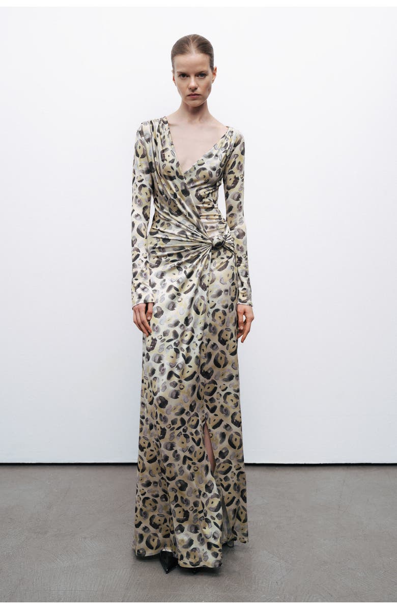 Nocturne Twist Detail Maxi Dress, Main, color, 