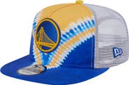 New Era Men's New Era Royal/Gold Golden State Warriors Throwback Dye Golfer Snapback Hat
