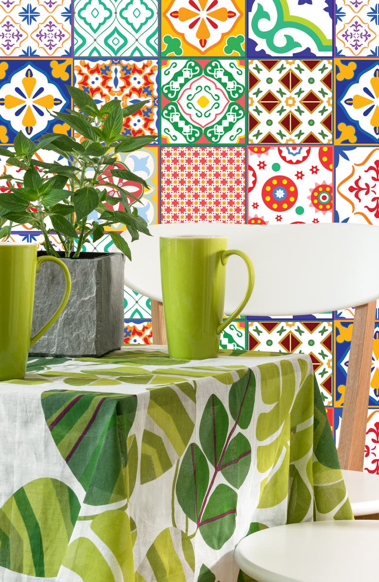 WALPLUS Classic Mediterranean Wall Tiles - Pack of 4, Alternate, color,