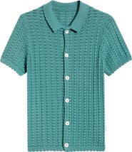 MAVRANS Salt Water Knit Button-Up Shirt