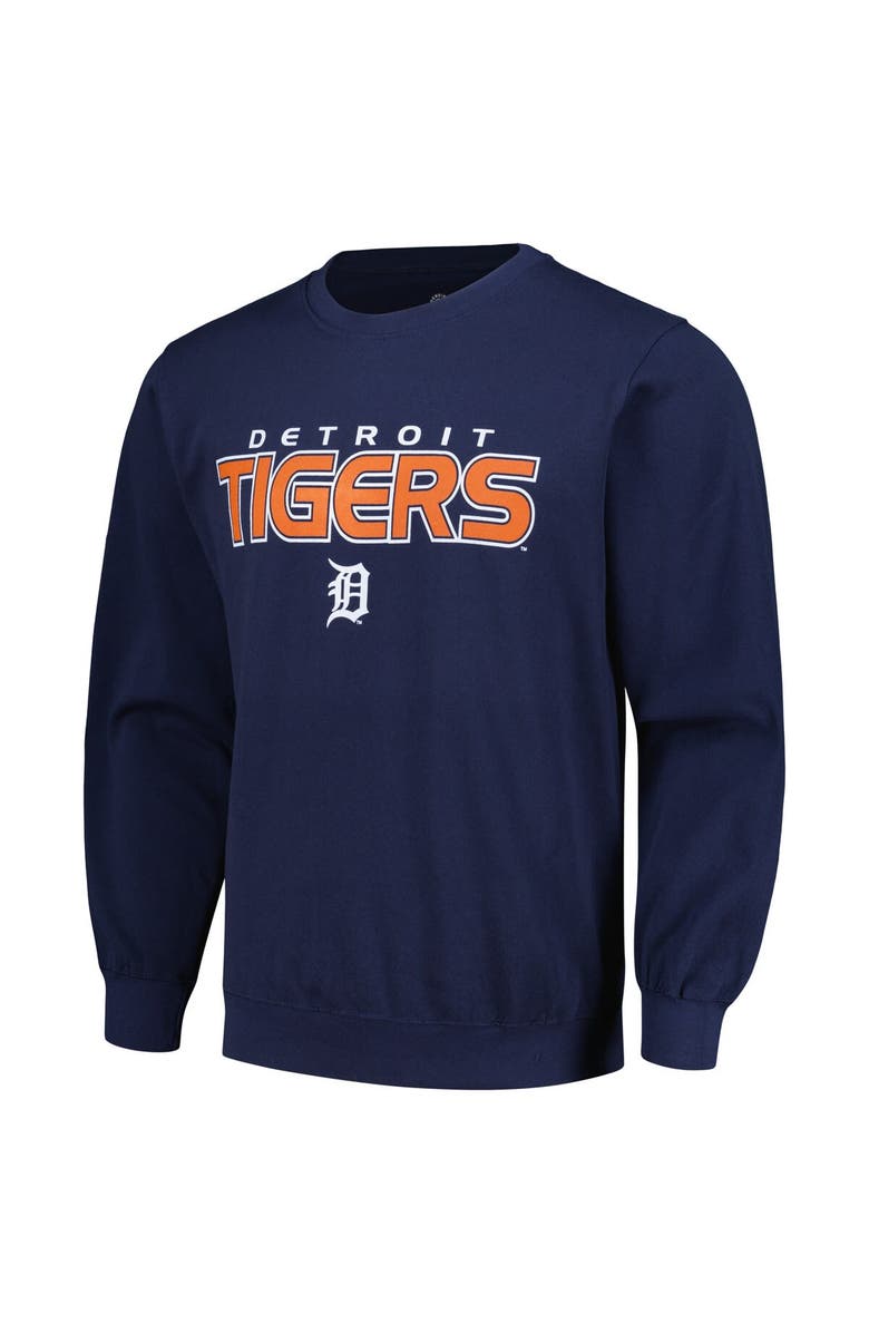 STITCHES Men's Stitches Navy Detroit Tigers Pullover Sweatshirt, Alternate, color,