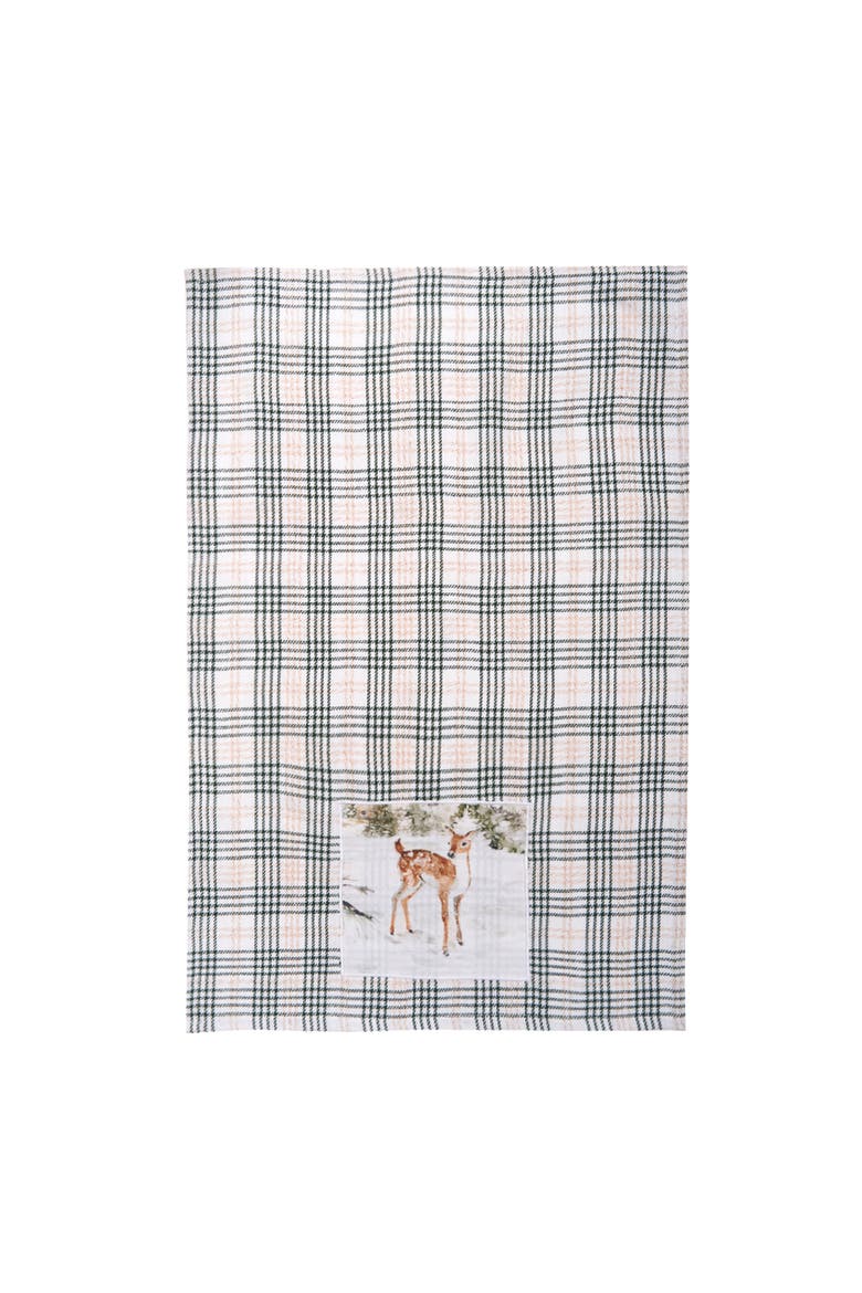 Woolland Deer Towel, Alternate, color, Green