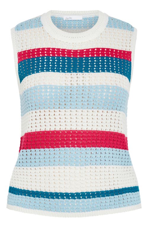 City Chic Cornelia Stripe Open Stitch Sweater Tank