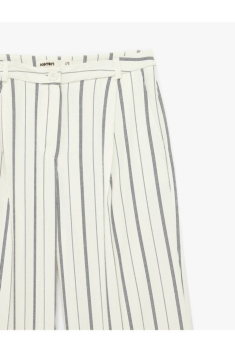 Mid-Rise Striped Trousers, Alternate, color, WHITE STRIPE