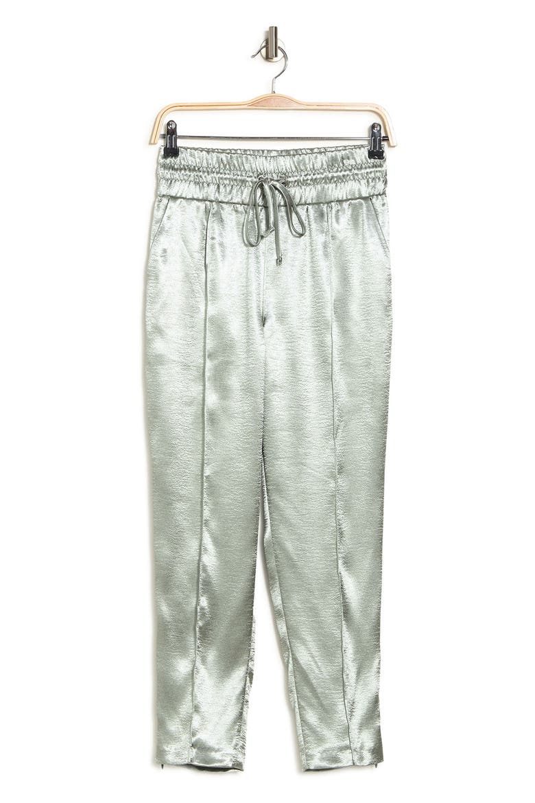 Cinq A Sept Adalie Hammered Satin Drawstring Pants, Alternate, color, GREEN SAPPHIRE
