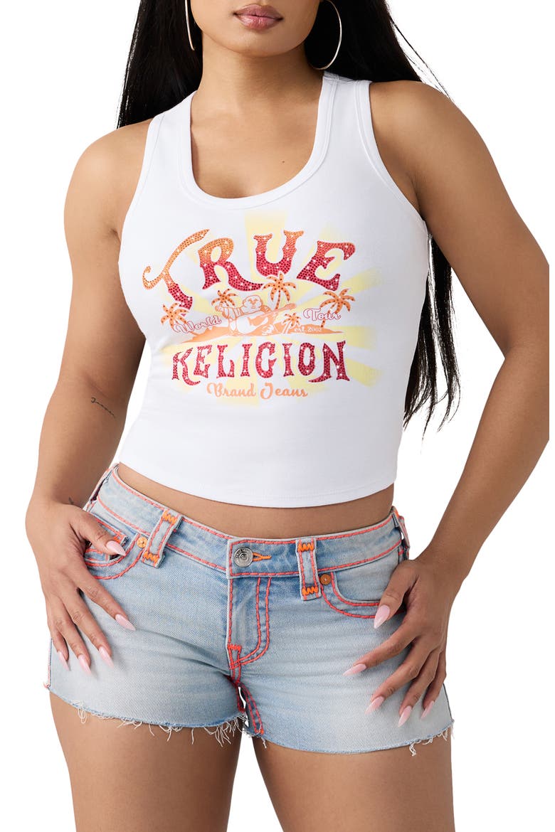 World Tour Logo Cotton Graphic Tank, Main, color, OPTIC WHITE
