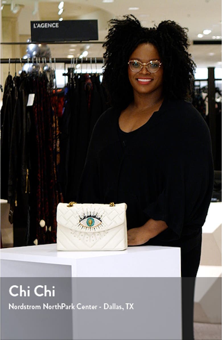 Kensington Eye Quilted Leather Shoulder Bag, sales video thumbnail