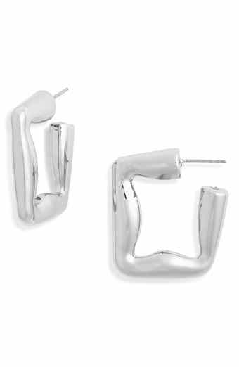 Open Edit Chunky Square Hoop Earrings
