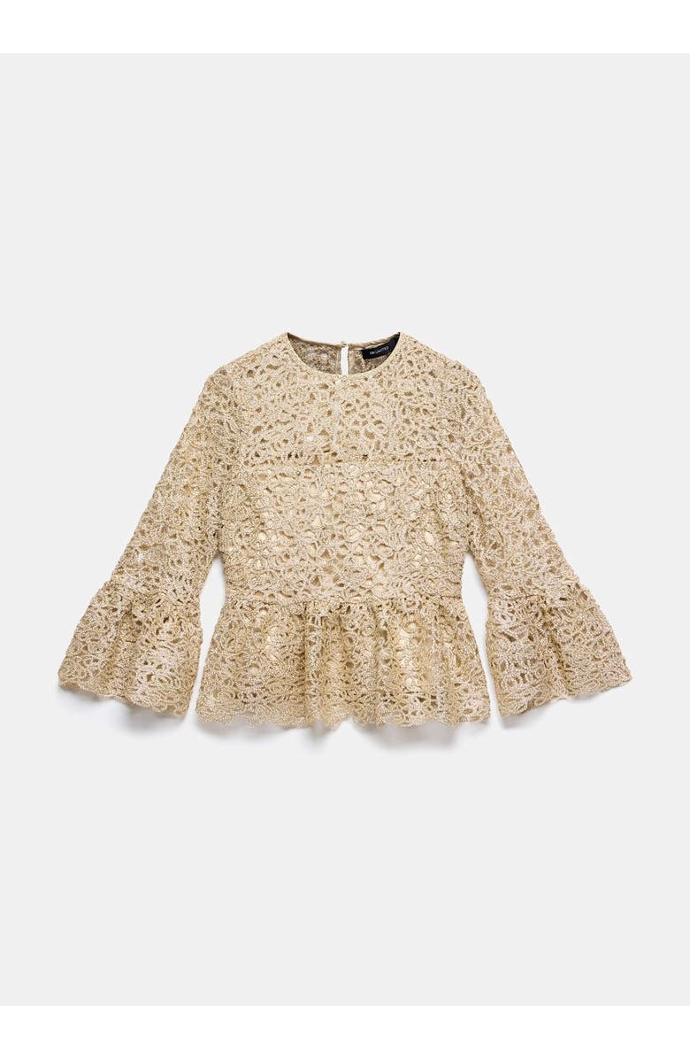 MINT VELVET Metallic Lace Top, Alternate, color, Gold