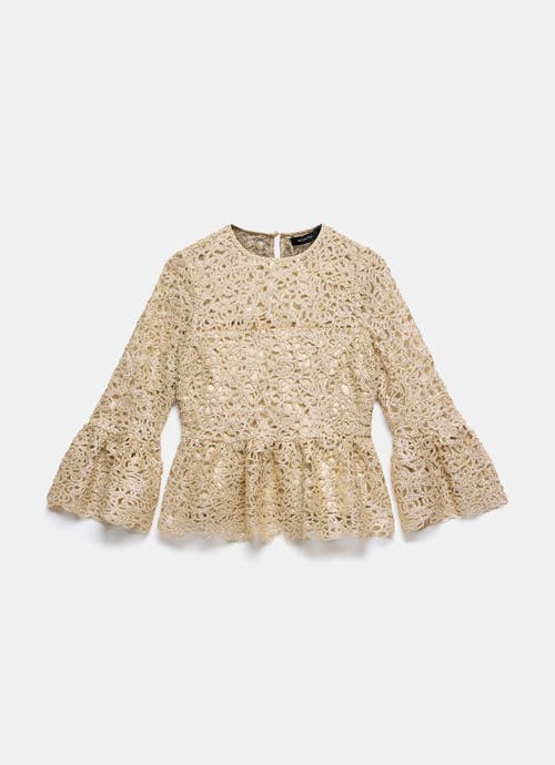 Mint Velvet Metallic Lace Top In Multi