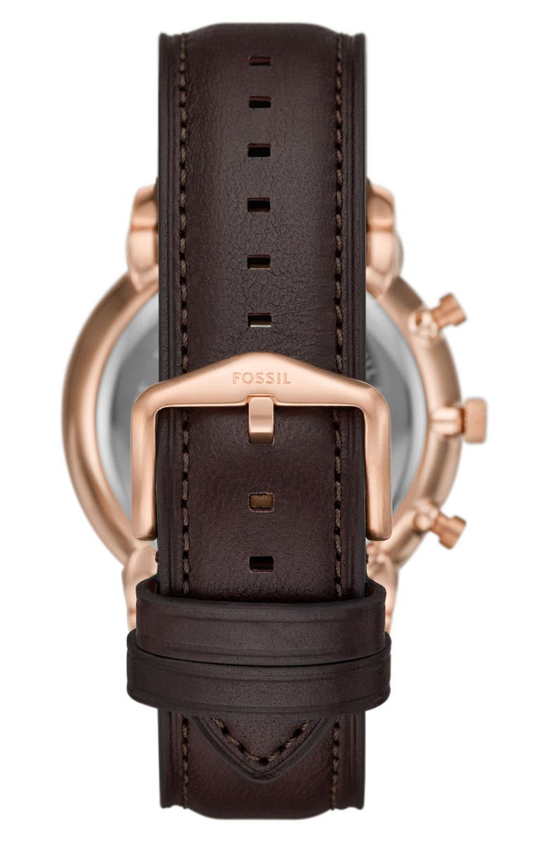 Fossil Neutra Chronograph Leather Strap Watch, 44mm, Alternate, color, 