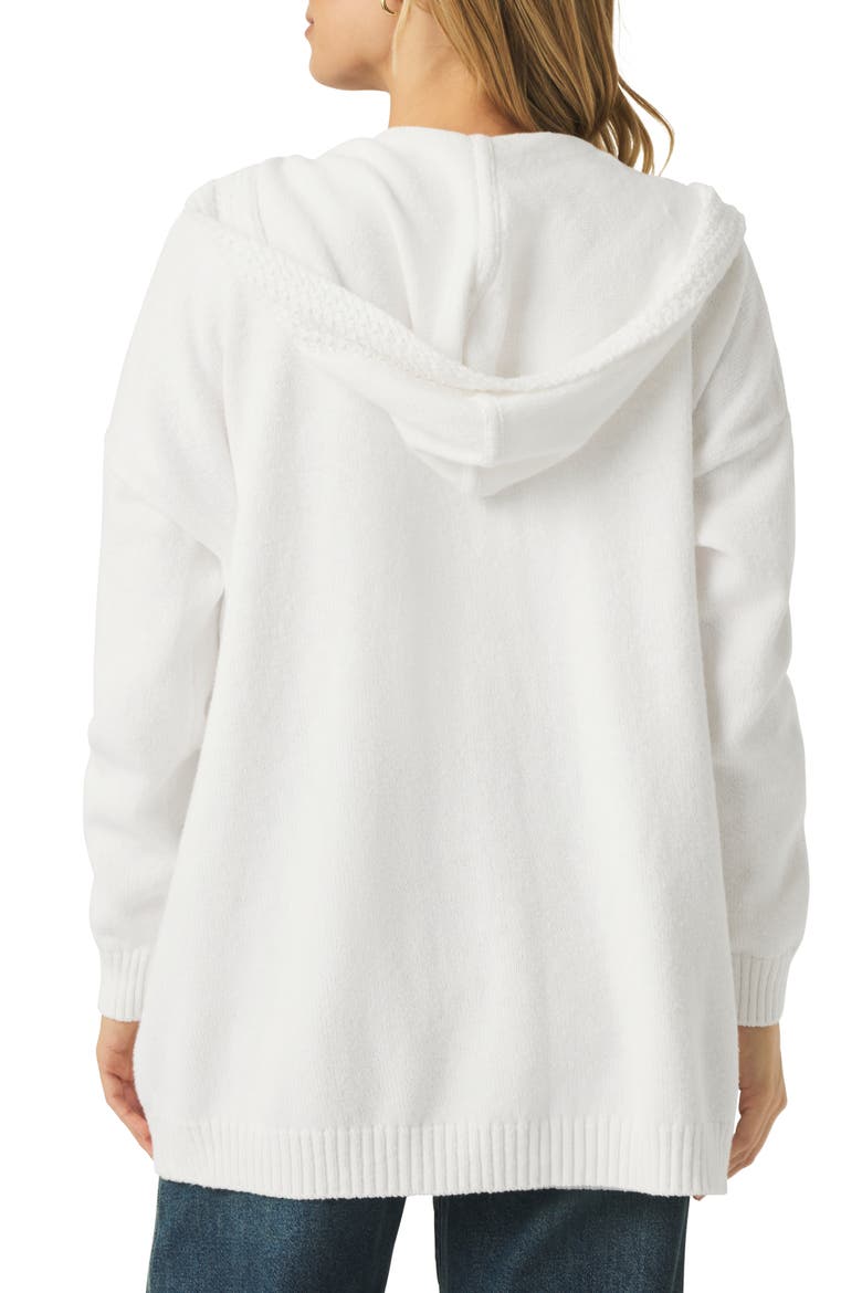 Talula Cotton Hoodie Cardigan, Alternate, color, WHITE