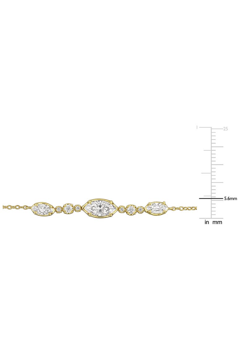 Marquise and Round Created Moissanite Necklace, Alternate, color, GOLD