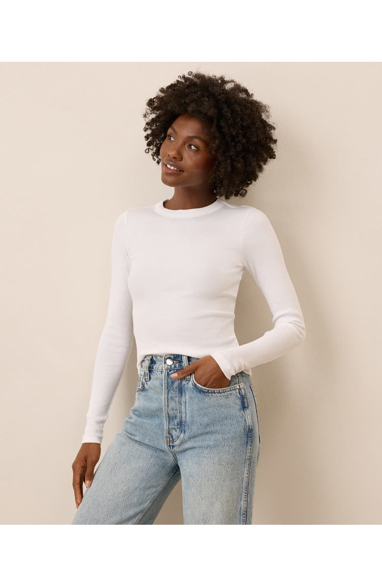 Pact Perfect Rib Long Sleeve Tee, Main, color, White