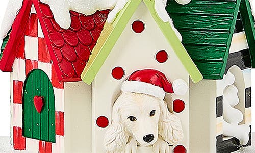 Mackenzie-childs Mackenzie Childs Check It Out Illuminated Dog House Tower In Green