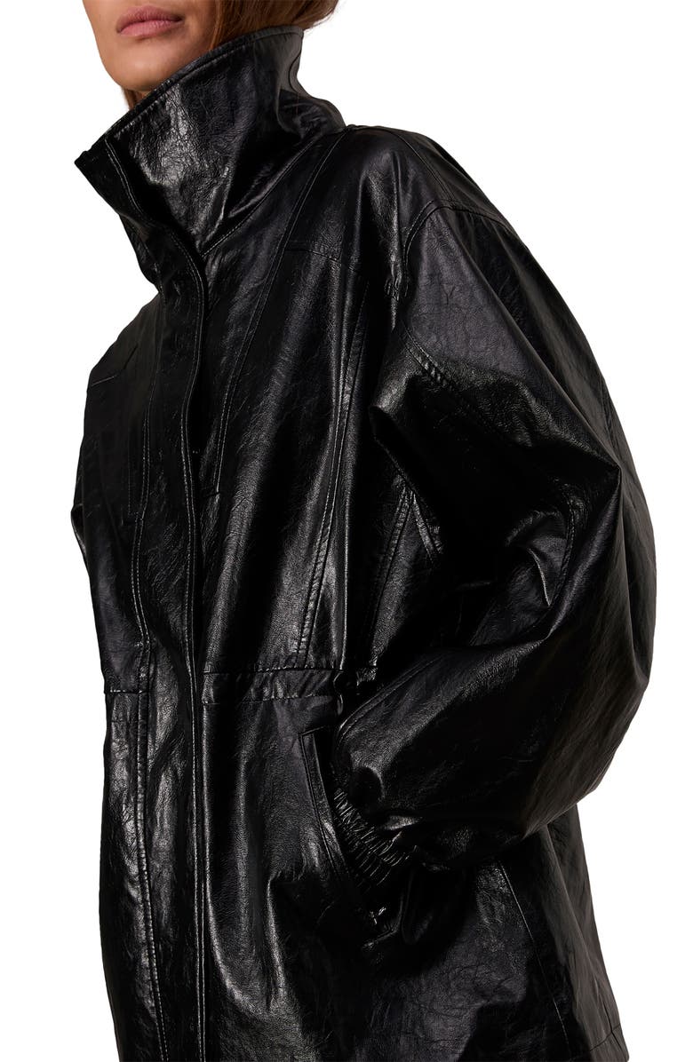 rag & bone Monica Faux Leather Jacket, Alternate, color, Black