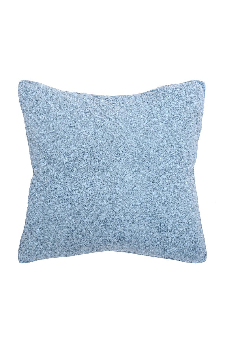 ELISABETH YORK 26" x 26" Savina Cotton Euro Sham - Machine Washable, Main, color, Blue