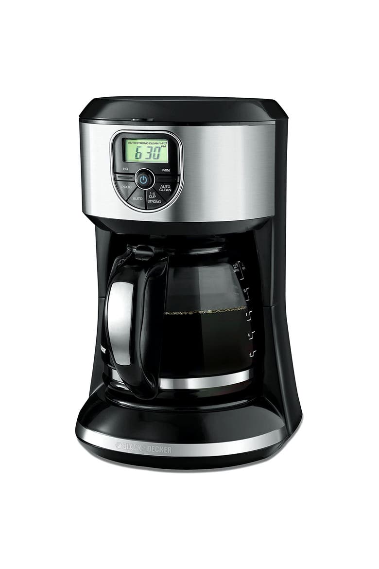 12 Cup Programmable Coffeemaker in Black and Silver, Main, color, Black