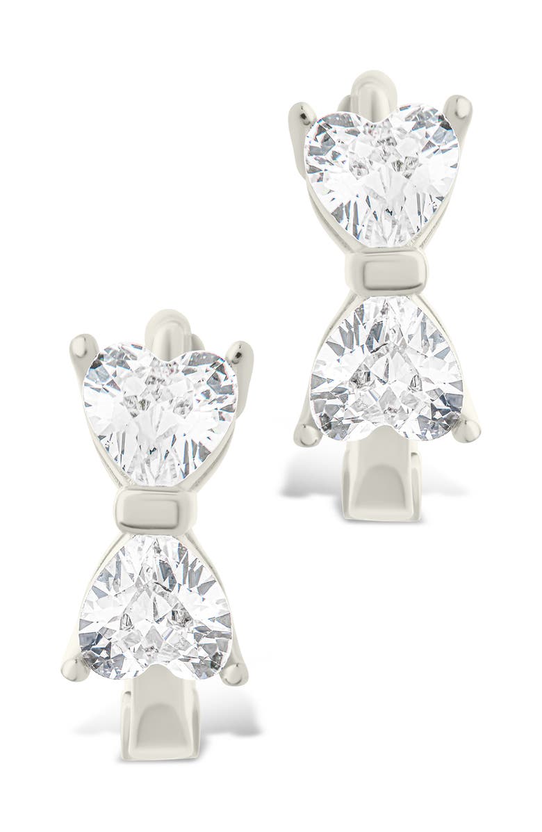 Sterling Forever Ravenna Cubic Zirconia Hoop Earrings, Alternate, color, Silver