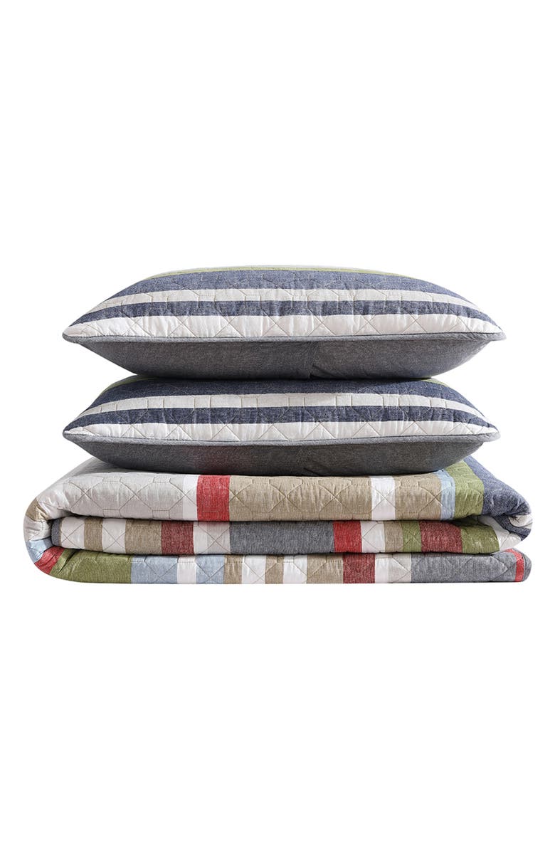 Eddie Bauer Salmon Ladder Cotton Quilt 3-Piece Set, Main, color, Blue/ Green Multi