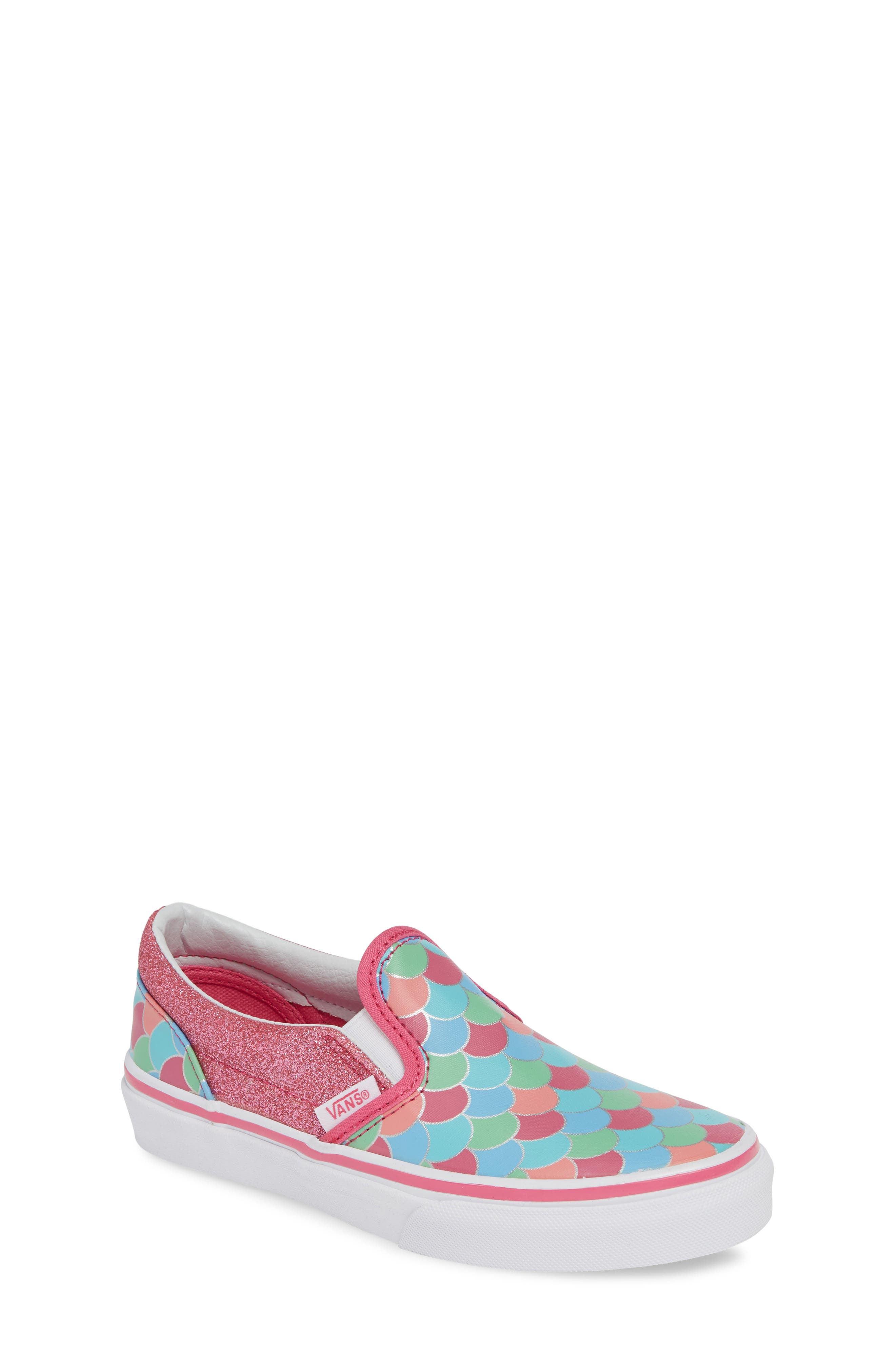 'Classic - Metallic' Slip-On, Main, color, CARMINE ROSE/ TRUE WHITE